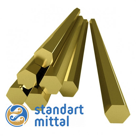 Шестигранник латунный 45 мм ЛС58-3 в Астане и по всему Казахстану в Астане и по всему Казахстану