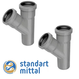 Тройник канализационный 50х40/45гр ПП в Астане и по всему Казахстану в Астане и по всему Казахстану