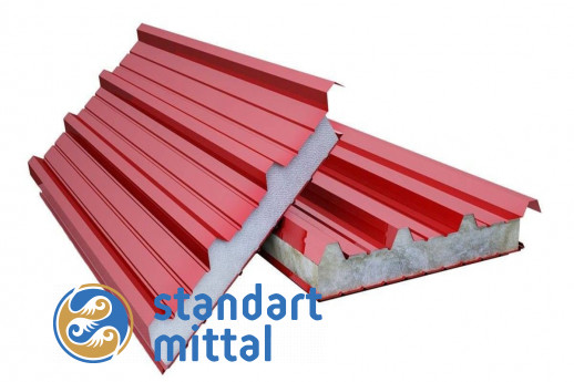 Сендвич панели кровельные МВУ 60x1024 RAL 1015 ГОСТ 32603-2012 в Астане и по всему Казахстану в Астане и по всему Казахстану